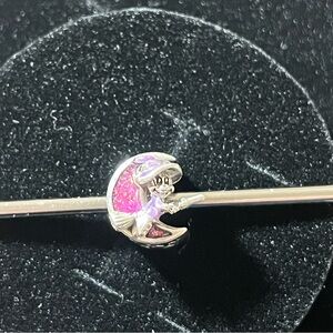 Silver and Pink Moon Charm